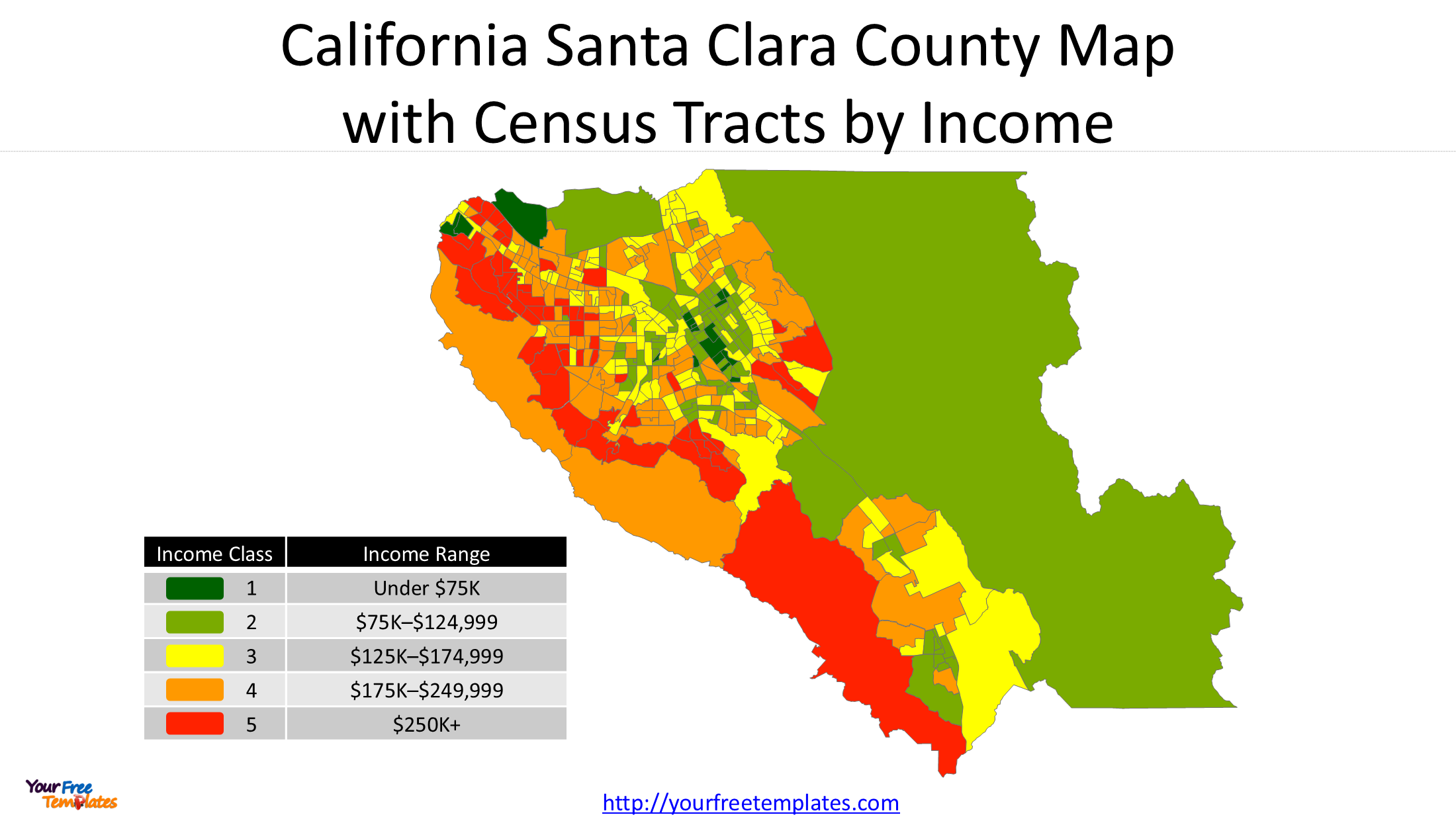 Santa Clara County income by census tract